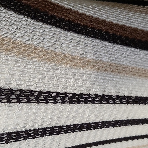 House of Harlow 1960 Brown Tan Cream Long Knitted Shawl Topper One Size - Picture 8 of 9